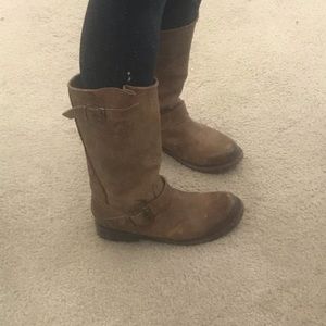 Freebird beige moto mid calf boots